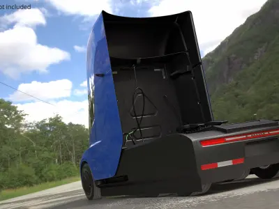  Tesla Semi Heavy Duty Truck Blue Rigged 