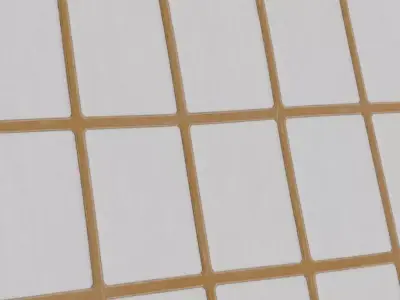 Modern White Plaster Square Tiles with Gold Grout PBR Seamless Texture