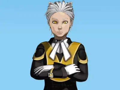 Neko Male Character Acrobatic Stunt animation Low-poly 3D model