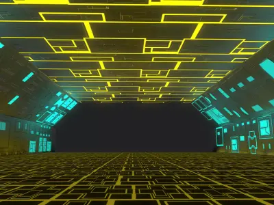 Low Poly Sci-fi Tunnel Low-poly 3D model