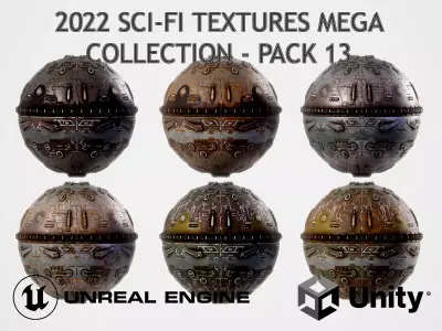PBR Sci-Fi Texture Pack 13 Low-poly 3D model