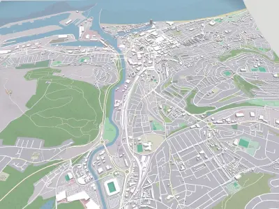Cityscape Swansea UK 3D model