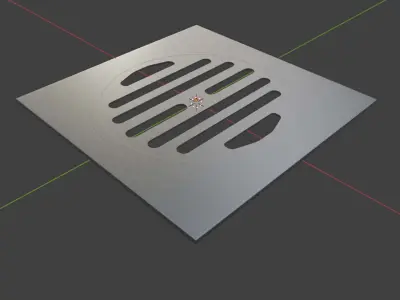 Floor Drain With Lines 3D Illustration Design Element 3D model