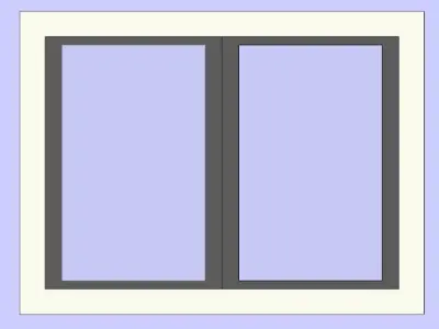 Aluminium Sliding Window 3D model