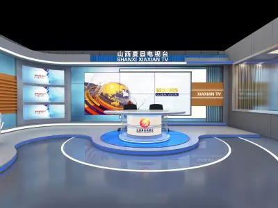 live broadcast studio Low-poly 3D model