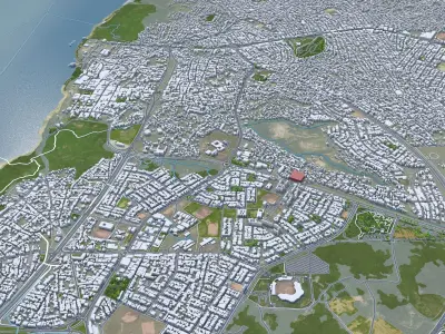 Ciudad Guayana Bolivar Venezuela 30km Low-poly 3D model