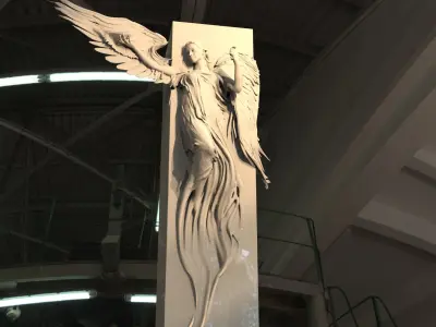 Grand Angel wall sculpture Ghost Stone 3D model