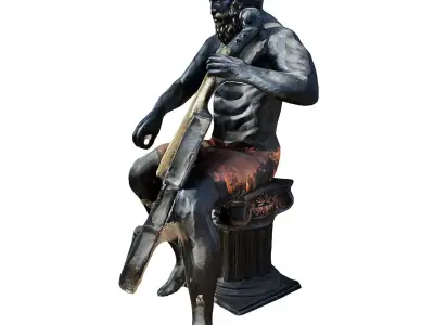 violon man statues 3D model