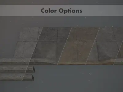 Sidewalk - Modular Set 1  Color Options Low-poly 3D model