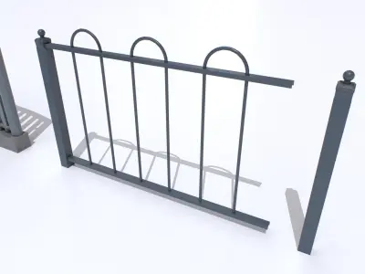 Metal Fences Pack 4 Low-poly 3D model