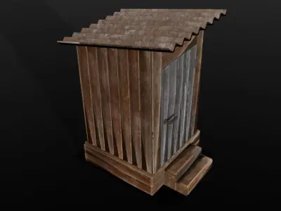 Rusted Sheet Toilet 3D Model Low-poly 3D model