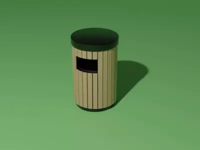 Trash bin Low-poly 3D model