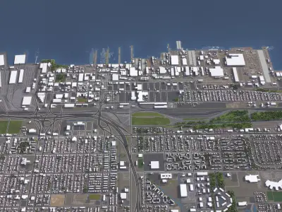 Newport News - 3D City Model Low-poly 3D model
