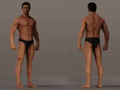 Male Base Complete Rig Low-poly 3D model
