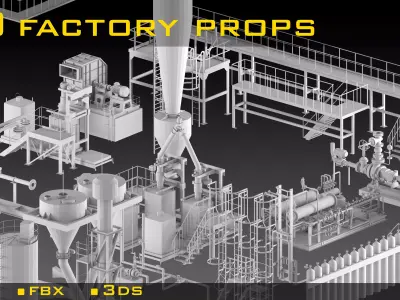 50- Factory props 3d models- Vol 01 Low-poly 3D model