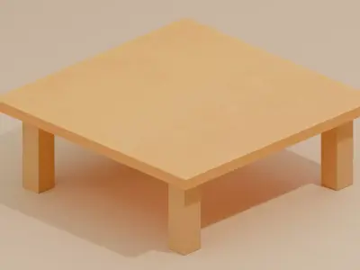 Modern Table  Minimalist Design Low-poly 3D model