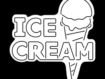 Ice Cream Neon Sign 3D model purchase