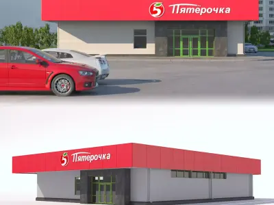 Shopping center 3D model get