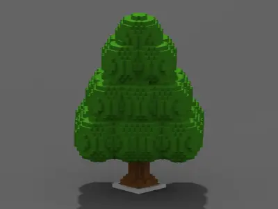 Tree Voxel - 10 Low-poly 3D model