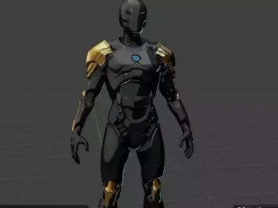 Sci-Fi Knight Robot Futuristic Cybernetic Warrior Character Low-poly 3D model
