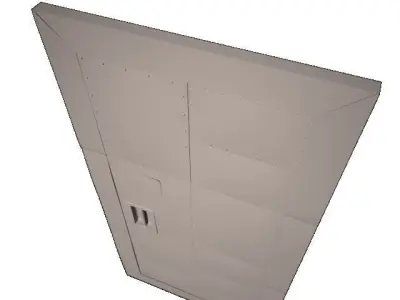 Steel door wrecked 3D model