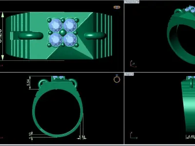 Small fancy mans ring 3D print model
