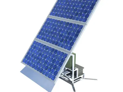 Single Stand Solar Panel RIGED 3D model