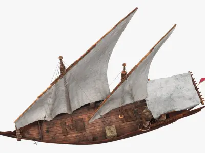  Qatar Dhow Dual Mast Sailing Boat 