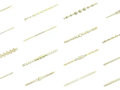 259 Chain Type Bracelets Mega Pack 3dm stl renders gemmap 