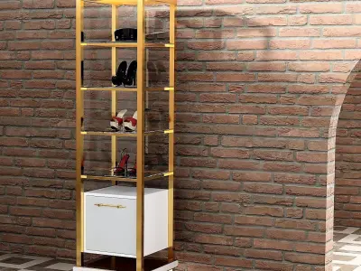 Shop Showcase with shelves 3D model