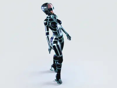 Woman with Sci-Fi Space Suit 3D model