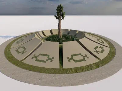 square park-place park-forum landacape 3D model