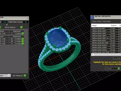  Engagement ring Nela 3ct 3D print model
