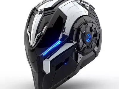 Cybernetic Infiltrator Strike Helmet 3D Model Low-poly 3D model