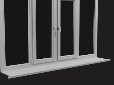 PVC window Low-poly 3D model