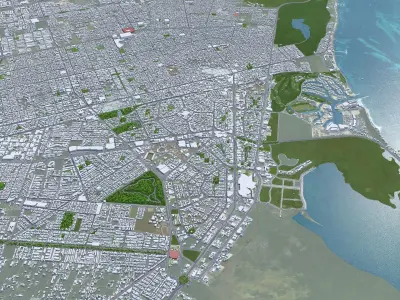Cancun Quintana Roo Mexico 30km Low-poly 3D model