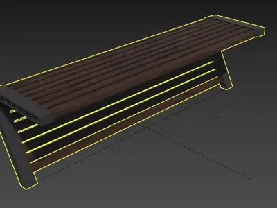 Bench  M16 Low-poly 3D model
