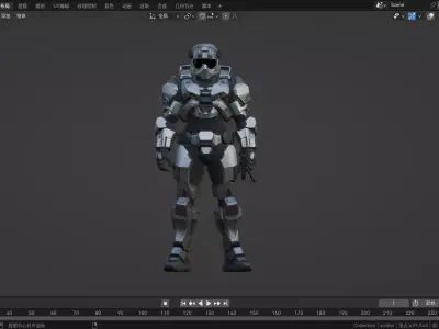 sci-fi armored soldier  3D model