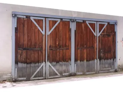 Garage doors old scan Low-poly 3D model