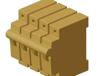 Plastic Electrical Modular MCB Toy 3D model