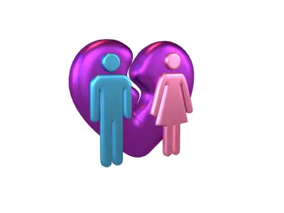 Divorce Symbol v1 012 Low-poly 3D model