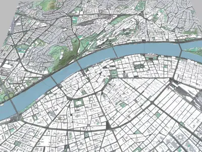 Cityscape Budapest Hungary 3D print model