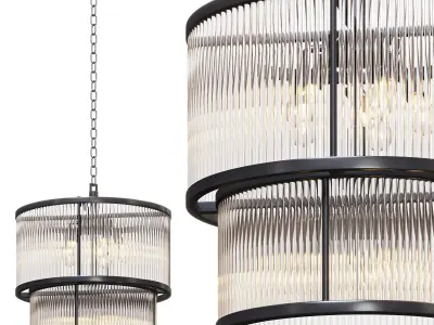 Tier Glass Chandelier 3D model
