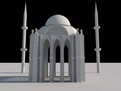 Mesquita fantasy sacred temple Low-poly 3D model