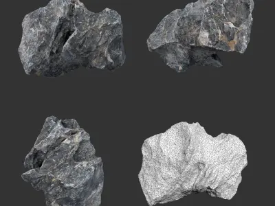 9 High Poly Erosion Rocks - 231122 3D model