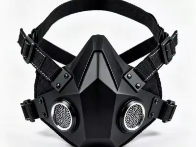 Modern Techwear Tactical Half-Mask 3D Model Low-poly 3D model