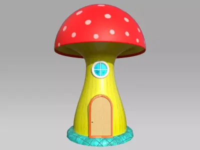 Toon Frog House Low-poly 3D model