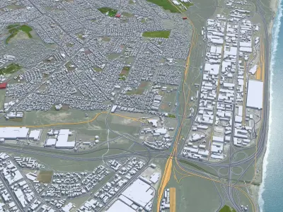 Port Elizabeth South Africa 40km Low-poly 3D model