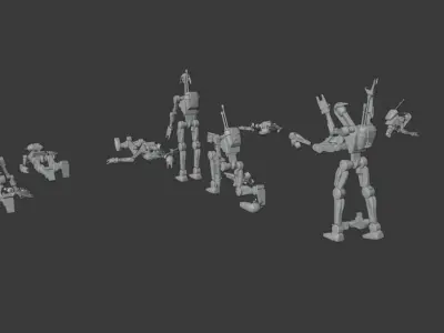 Destroyed Droid Collection Legion Scale 3D print model