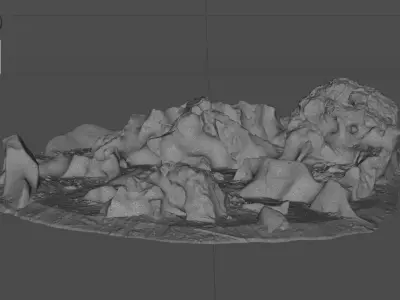 3x BEACH ROCKS scanned assets high quality 8K textures 3D model